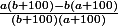 \frac{a(b+100) - b(a+100)}{(b+100)(a+100)}